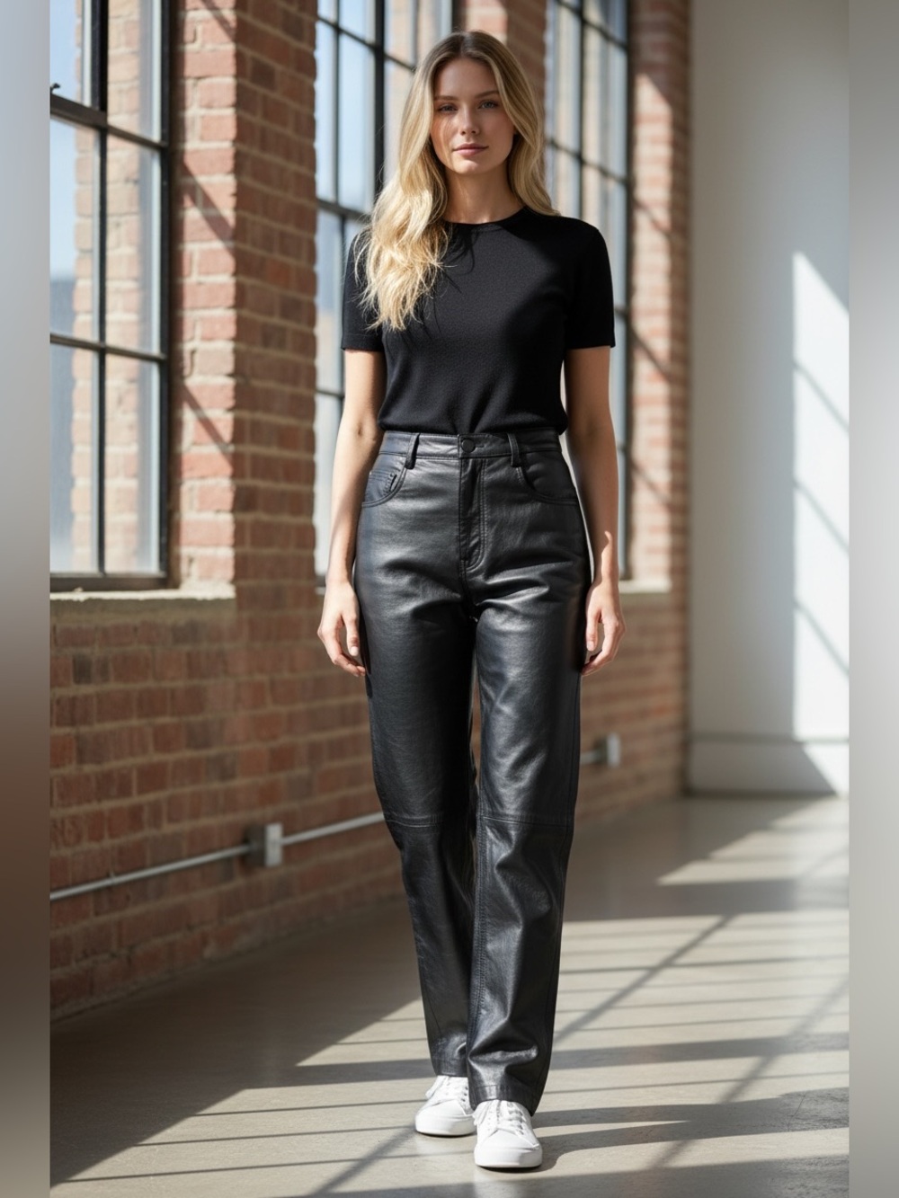 Genuine Leather Vintage Pants Black Sz S